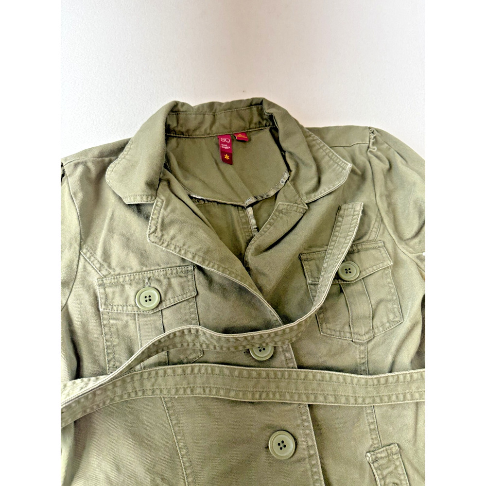 SO‎ Kohl’s Military Style Jacket Women’s XL Olive Green Y2K Button Front Cotton
